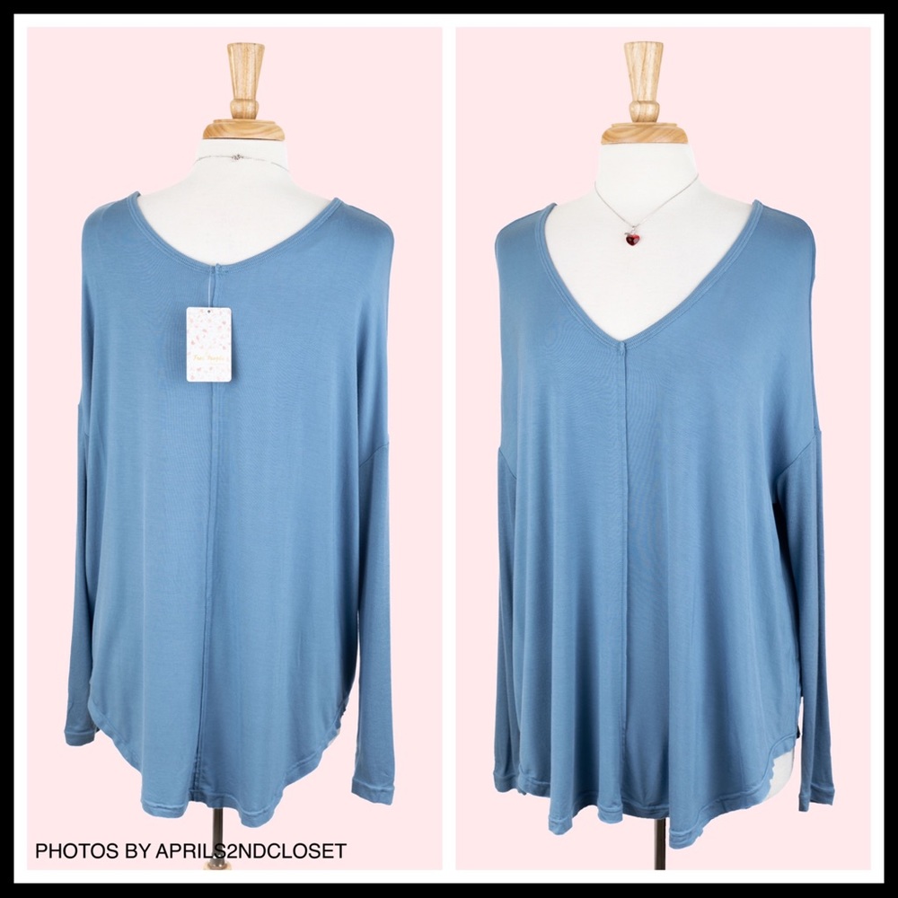 FREE PEOPLE BOHO FLOWY TUNIC TOP SLOUCHY TEE A3C - Picture 3 of 15